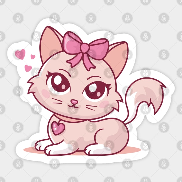 Coquette Cat Sticker by zoljo